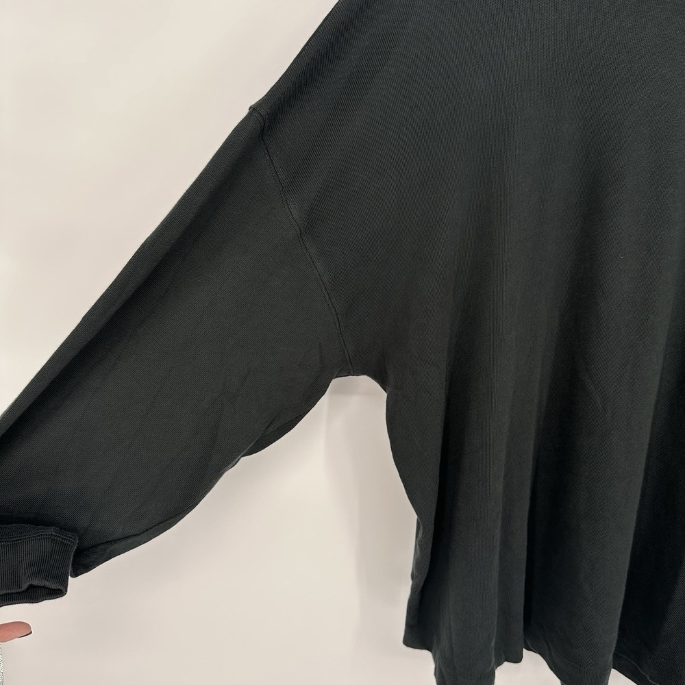 Jenni Kayne Sz M Charcoal Black Soft 100% Cotton Boyfriend Long Sleeve Shirt Top - Picture 6 of 9